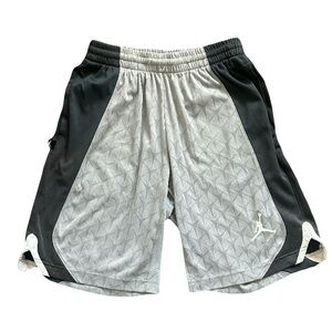 Jordan Kids Gray and Black Geometric Basketball Shorts